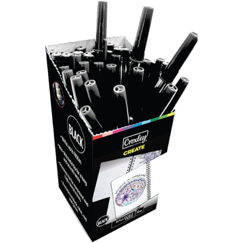 Croxley Create Black Ballpoint Pen 50s