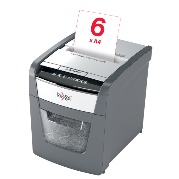 Rexel Optimum AutoFeed+ 50X Automatic Cross Cut P4 Paper Shredder