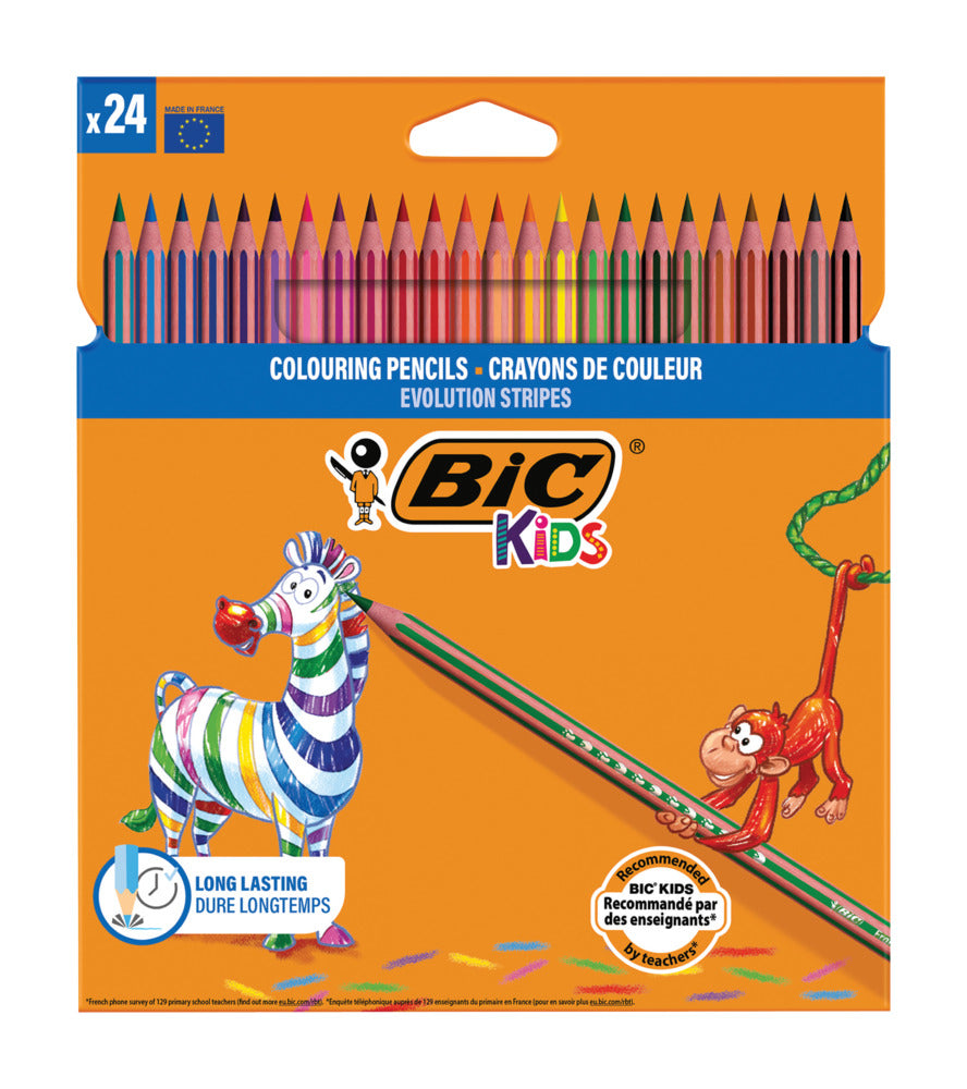 Bic Stripes Colouring Pencils 24s