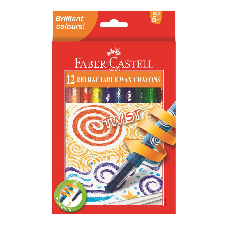 Faber Castell Retractable Crayons 12s