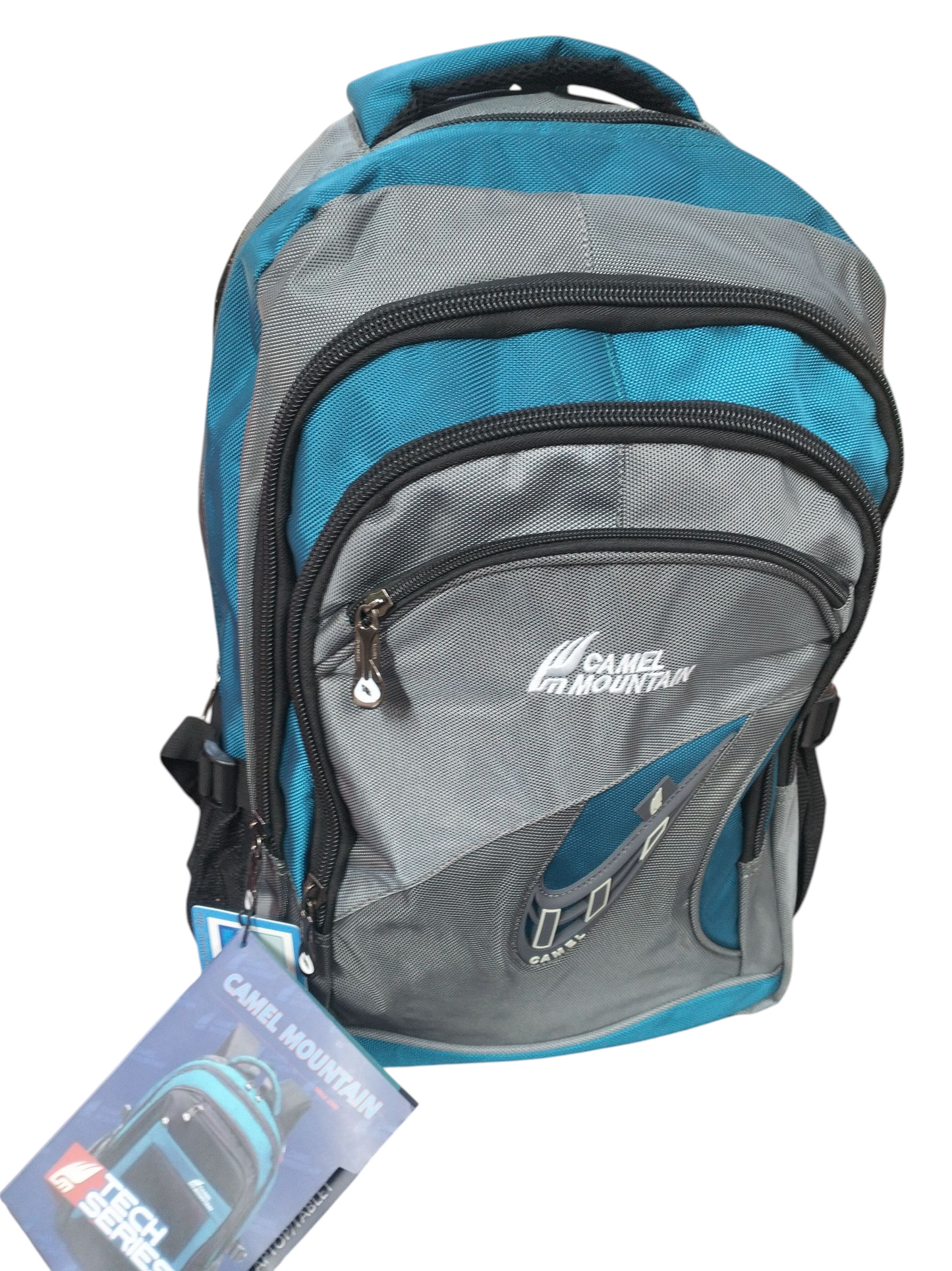 Camel Mountain Laptop Bag Grey/Turquoise/Blue