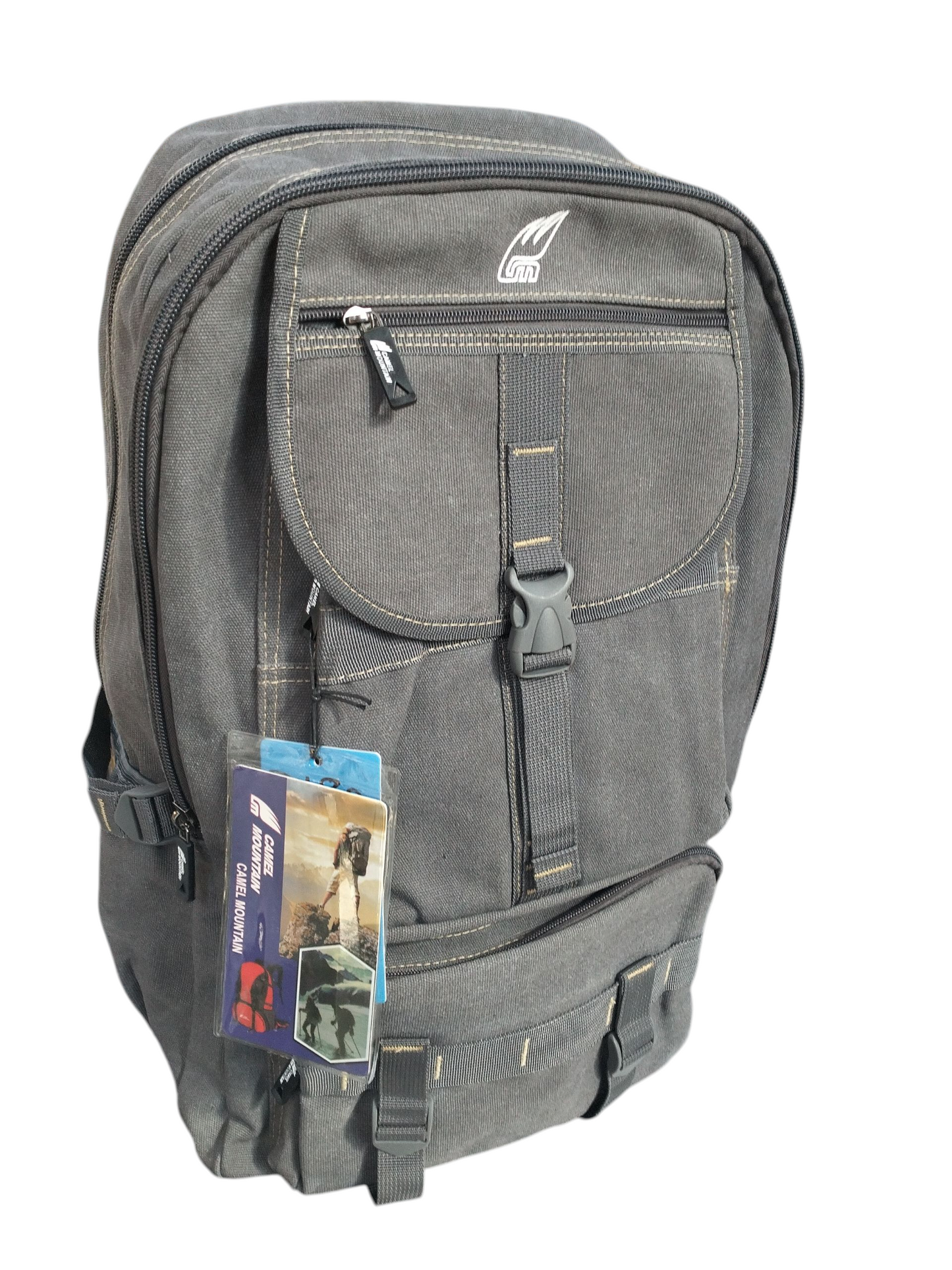 Camel Mountain Canvas Hiking Bag Grey