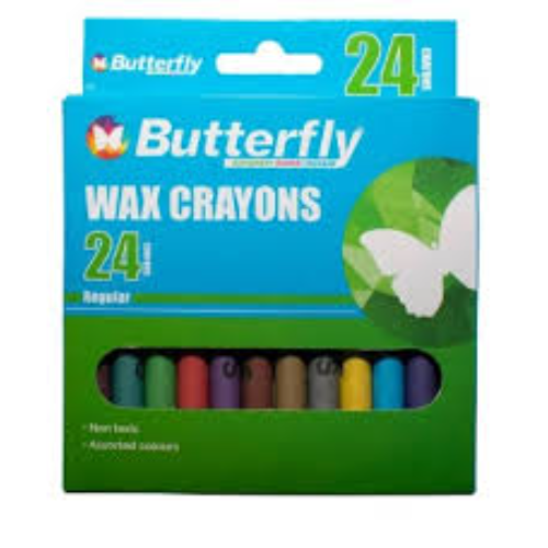 BUTTERFLY 24 WAX CRAYONS