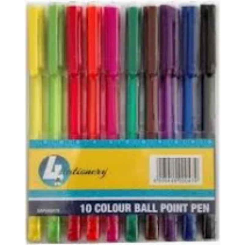 Trefoil Colour Ballpoint Pens 10s