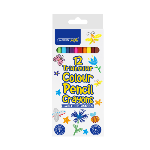 MARLIN KIDS COLOUR PENCILS 12S LONG TRi