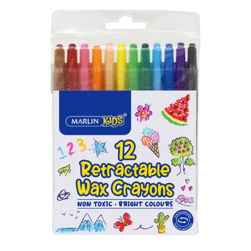 MARLIN KIDS RETRACTIBLE CRAYONS 12S