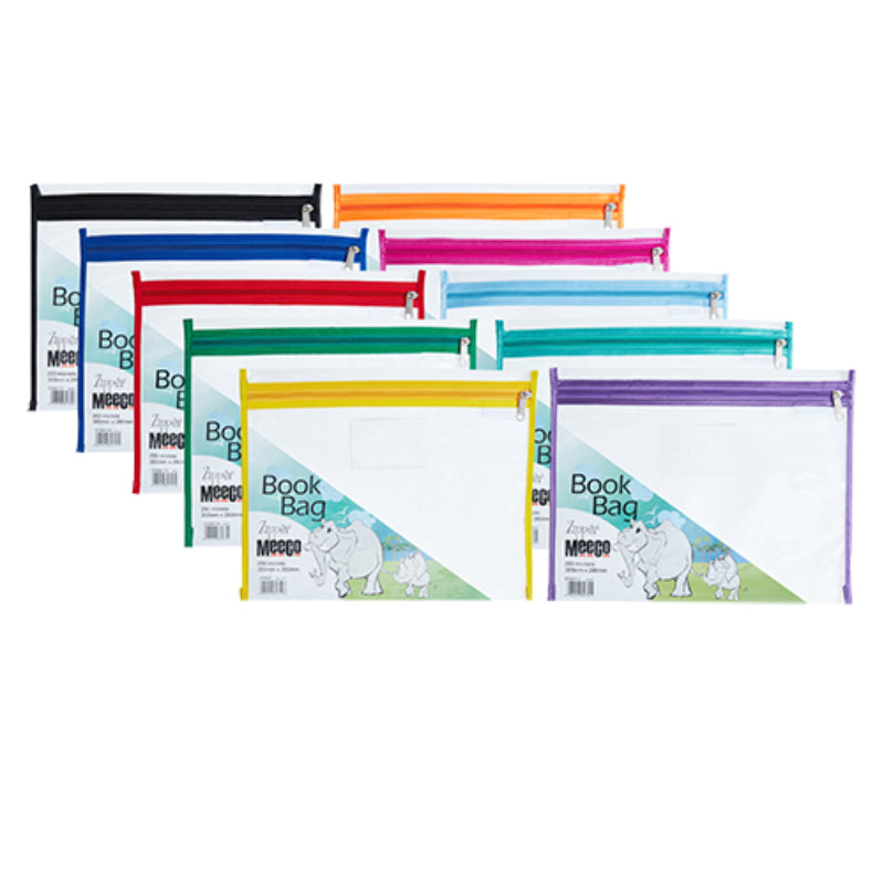 Meeco A4 Clear Book Bag Red