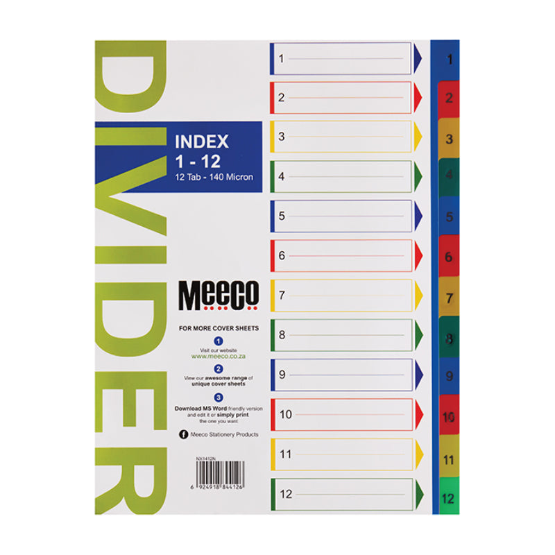 Meeco 1-12 Printed Pvc Dividers
