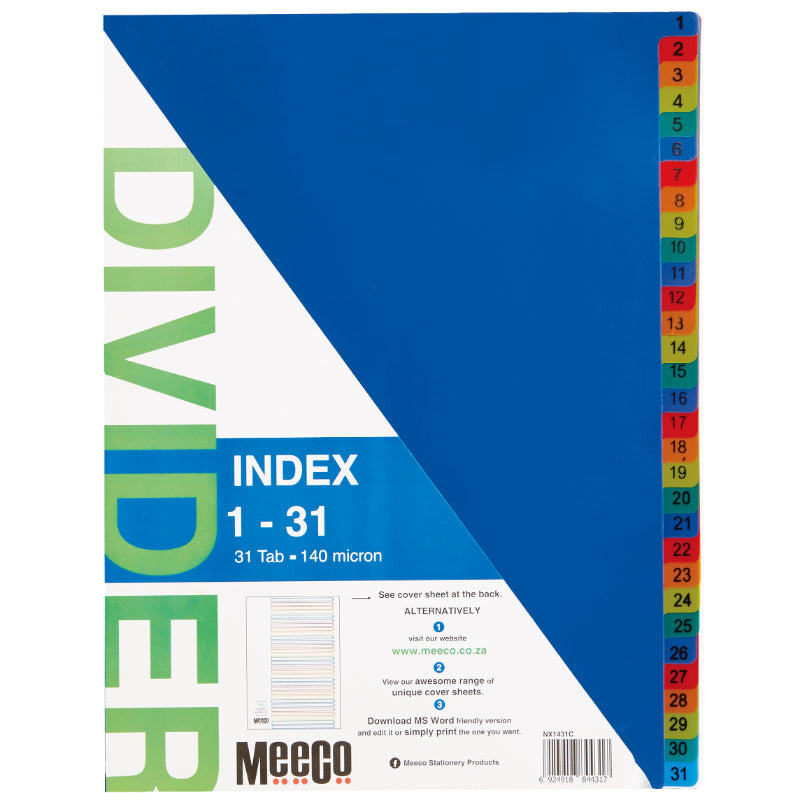 Meeco 1-31 Pvc Dividers