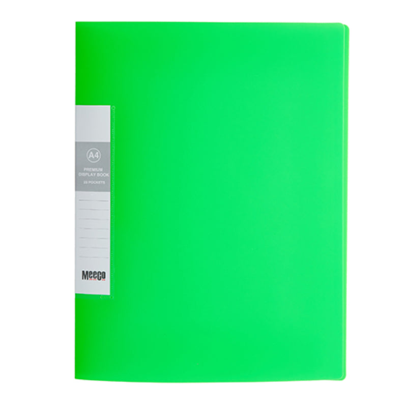 Premium Display File 20 Pocket Green