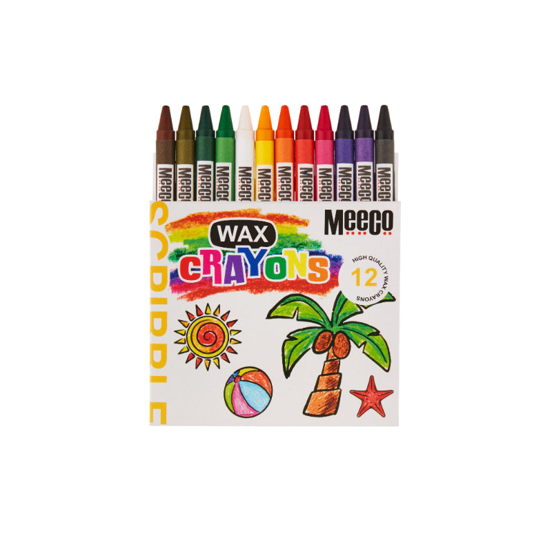Meeco Wax Crayons 12s As