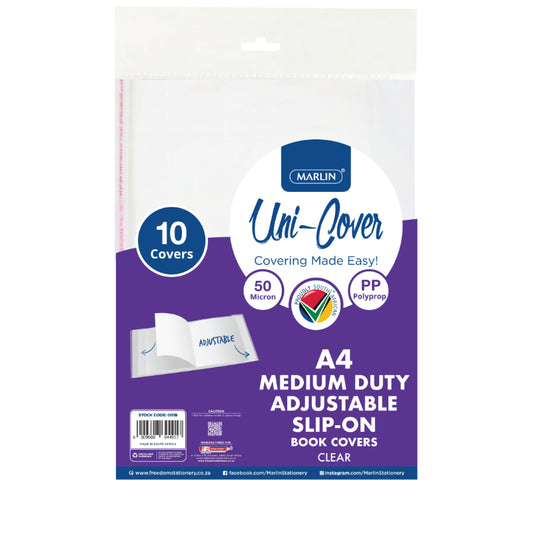 Marlin adjustable book covers A4 10`s 50