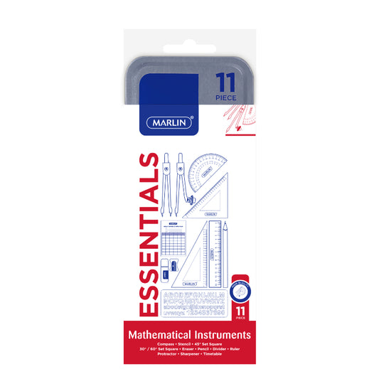 Marlin math set 11 piece in metal contai