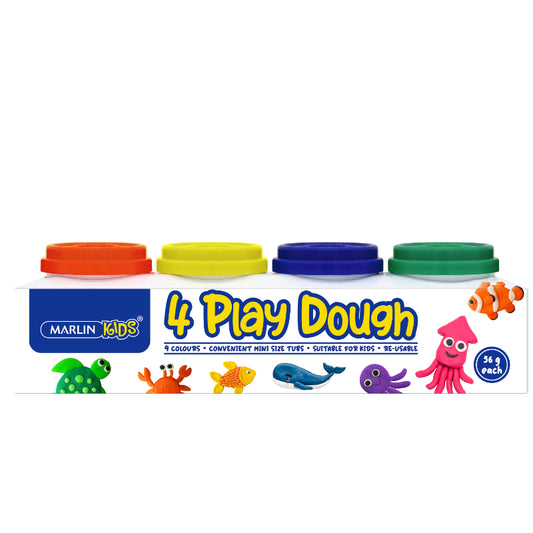 Marlin Kids Play dough tubs 4 colours x 56g each