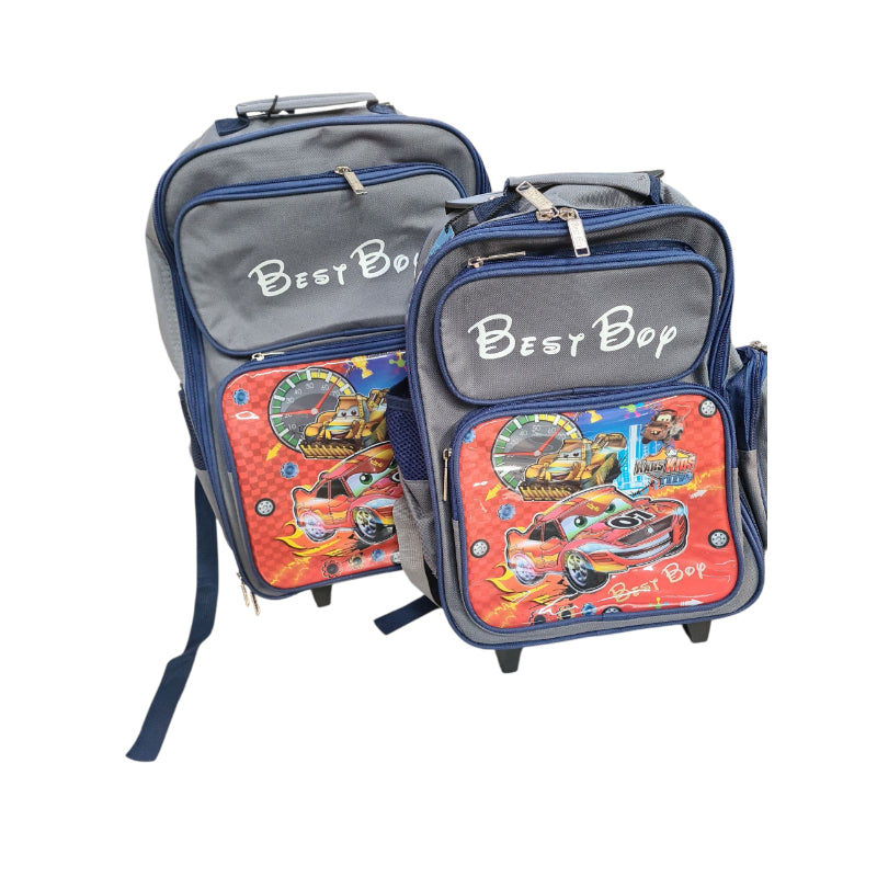 Best Boy Large 2Pc Cars Trolley Bag Grey