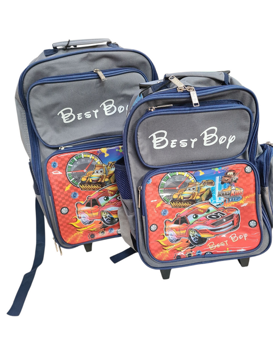 Best Boy Large 2Pc Cars Trolley Bag Grey/Navy