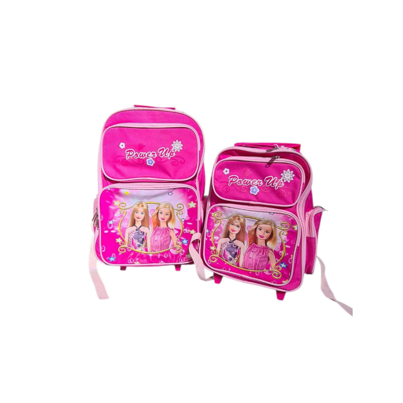 Power Up 2Pc Barbie Trolley Back Pink