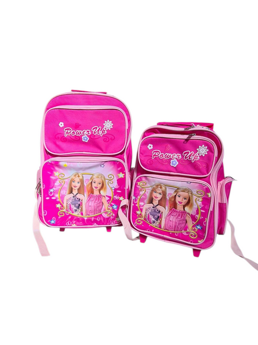 Power Up 2PC Barbie Trolley Back Pink