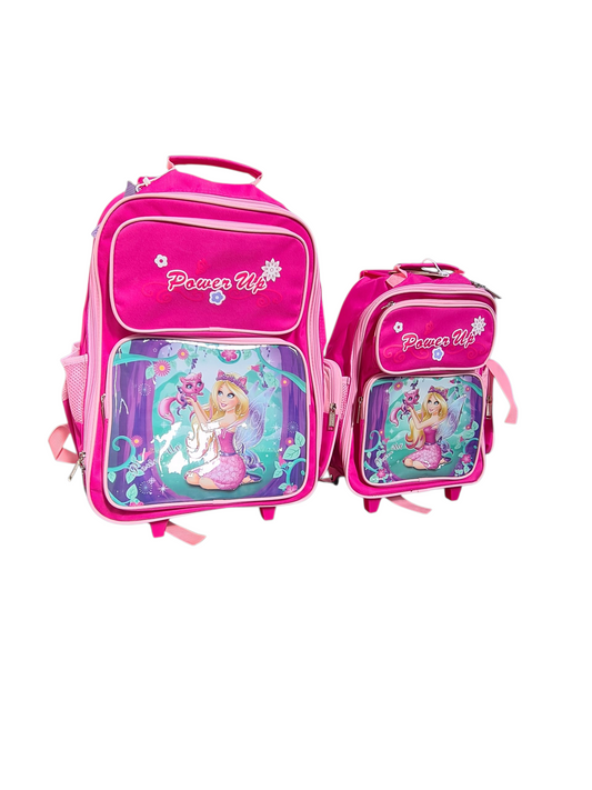 Power Up 2Pc Fairy Trolley Bag Pink