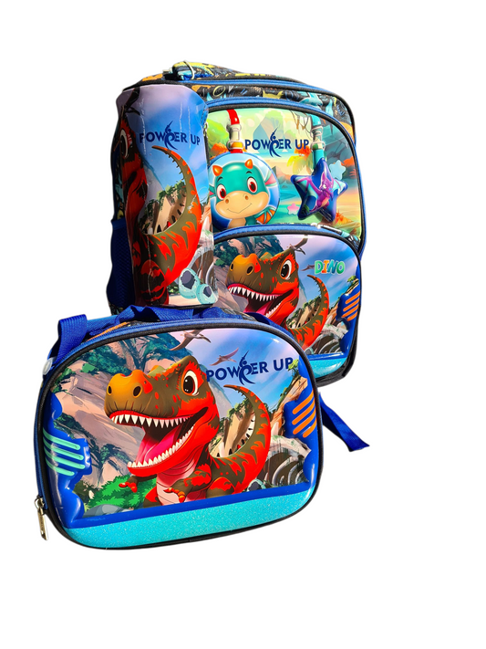 Power Up Combo Dino Trolley Bag Black/Blue