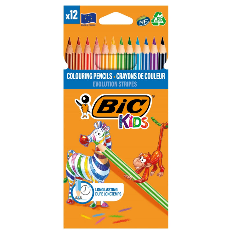 Bic 12L Color Pencil Evolution Stripes