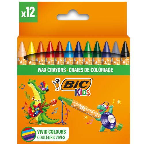 BIC WAX CRAYONS 12S