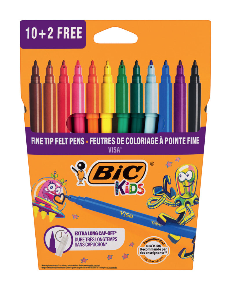 Bic Fibre Tip Koki Pens 12s