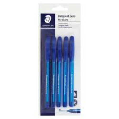 Staedtler Blue Ballpoint Pens Blister Pack 5