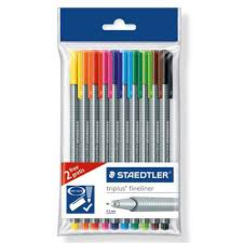 STAEDTLER TRIPLUS FINELINERS 10'S 334ZB1
