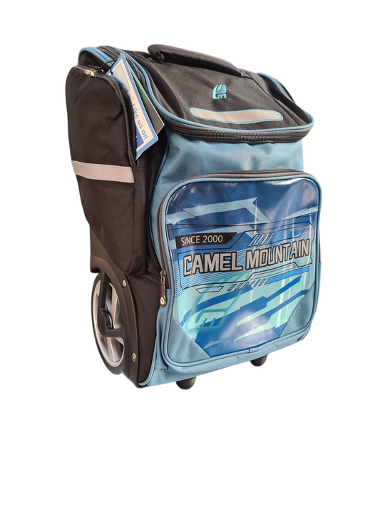 Camel Mountain Big Wheel Trolly Bag Black/Turquoise
