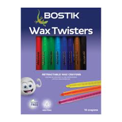 BOSTIK RETRACTABLE CRAYONS 12'S