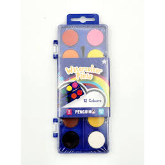 Watercolour paints penguin 12s