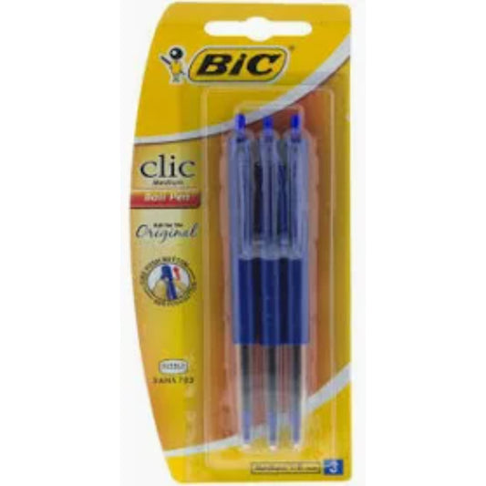 Bic Clic Medium Blue 3s