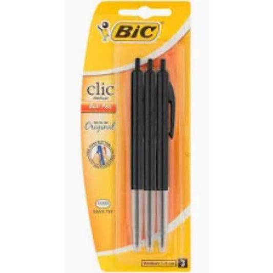 Bic Clic Medium Black 3s