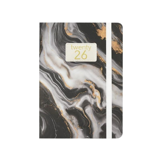 2026 A5 Diary Marble Black