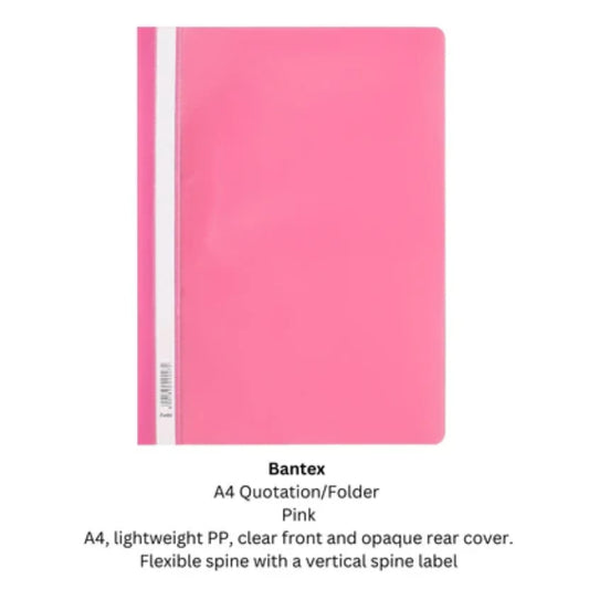 Bantex Quotation Folder Pink Soft