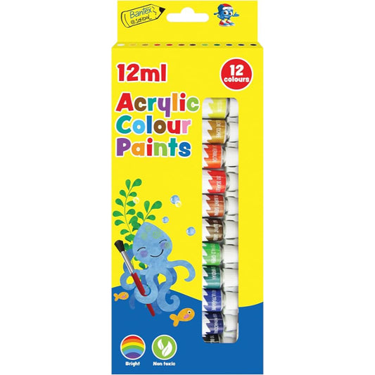 Bantex 12 Color Acrylic Paints