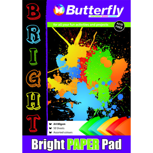 A4 80G Col Paper Pad 50`S Bright