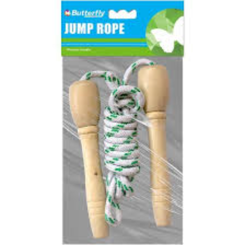 SKIPPING ROPE BUTTERFLY WOODEN HANDLE