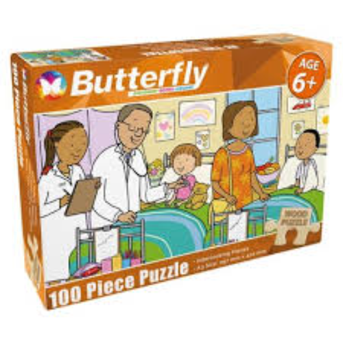 PUZZLE 100PC WOODEN BUTTERFLY