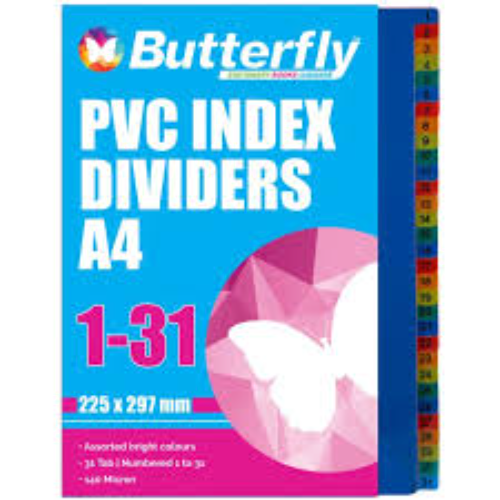 DIVIDERS 1-31 PVC BUTTERFLY