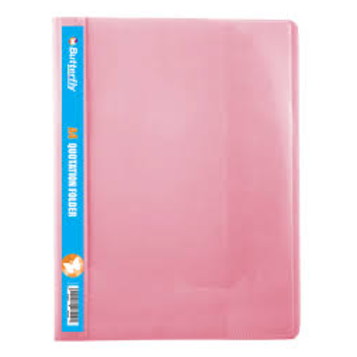QUOTATION FOLDER B/FLY PINK SOFT