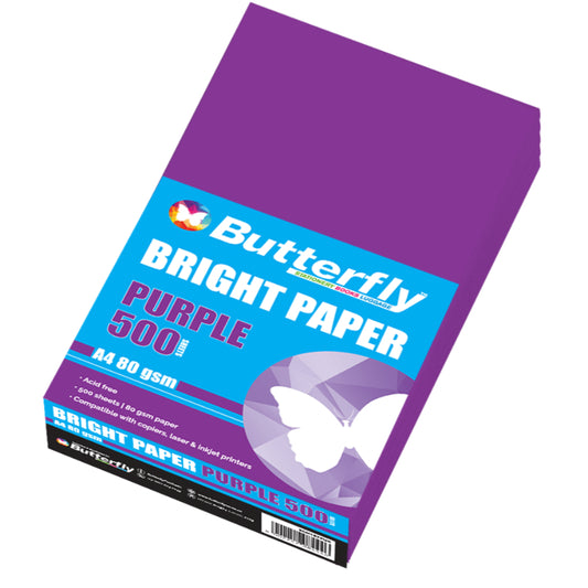 A4 80g Bright Purple Ream 500 B/Fly