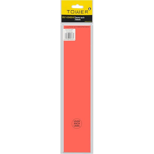 Tower Lever Arch Labels Red 20s
