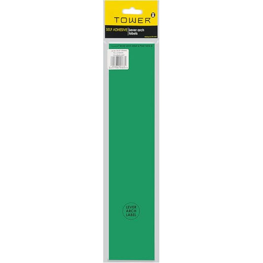 Tower Lever Arch Labels Green 20s