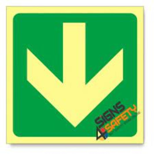 Photoluminescent Sign Arrow Down
