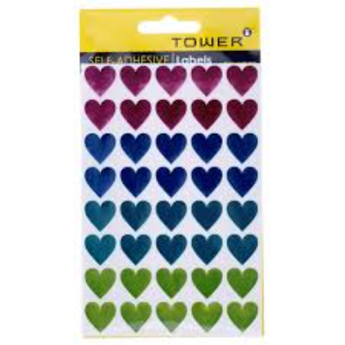 TOWER HEARTS MIXED METALLIC 160 LABELS