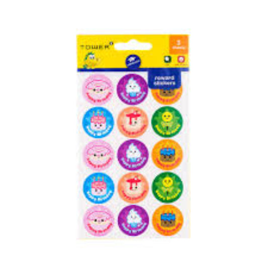 Tower Happy Birthday Cakes Stickers