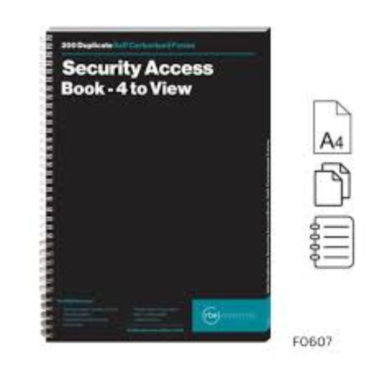 Security Entry Control A4 Duplicate Book