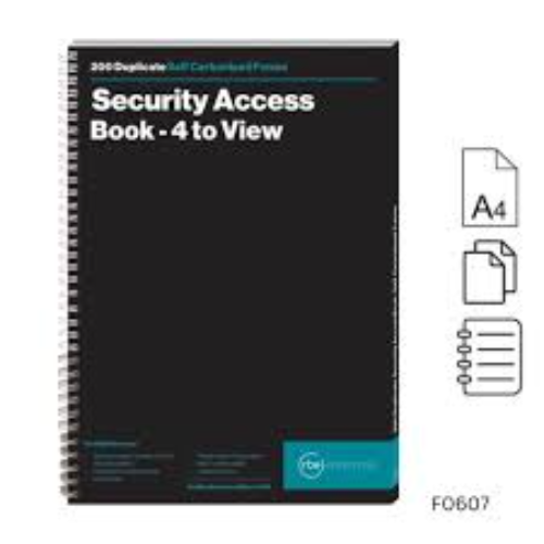 SECURITY ENTRY CONTROL A4 DUPLICATE BOOK